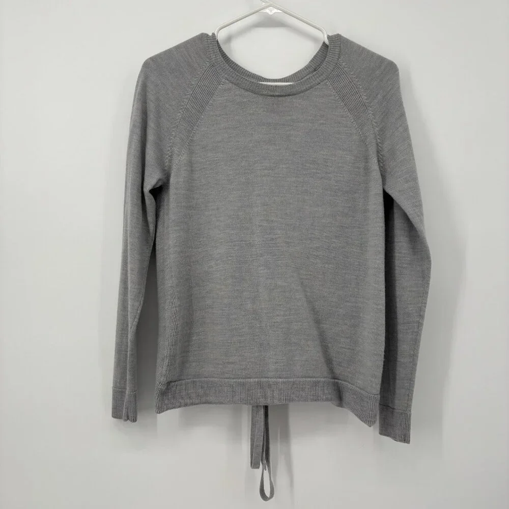 Lululemon‎ Tied To You Sweater Size 4 Heathered Gray Wool Long Sleeve *Read*